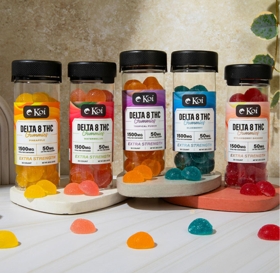 product advertising for koi delta gummies