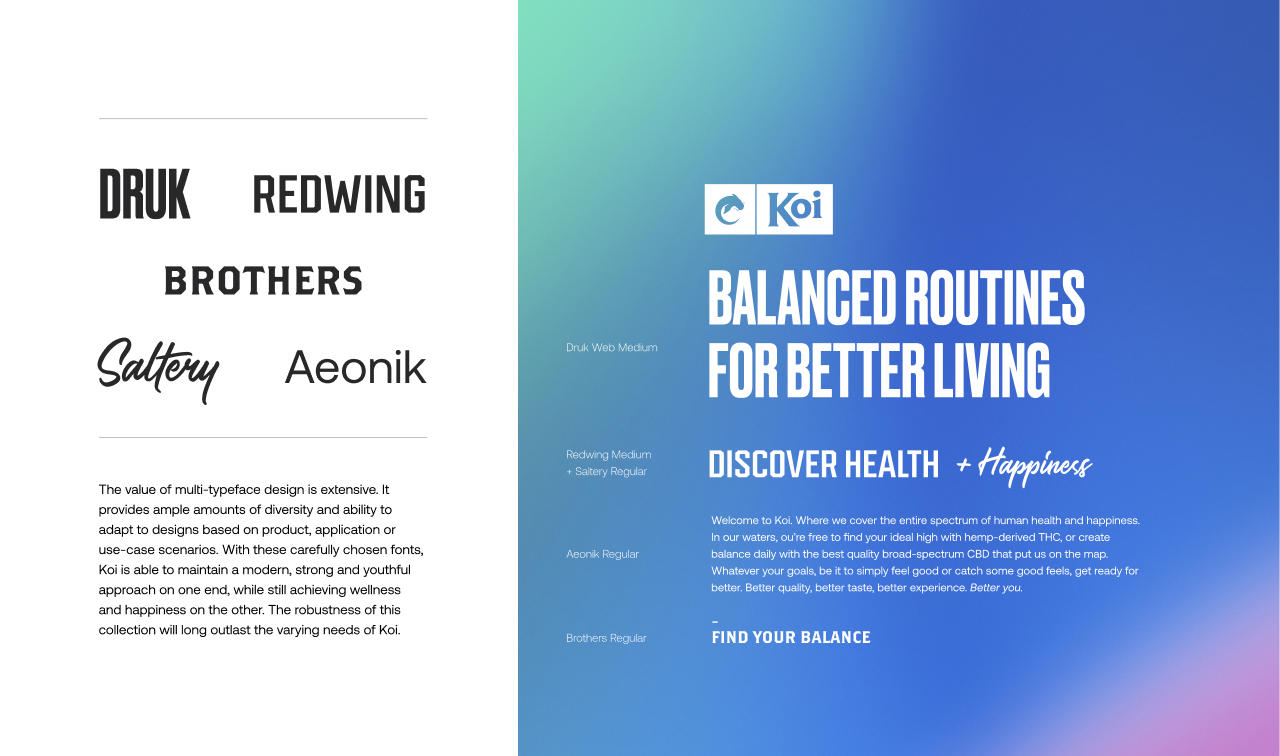 brand typography for Koi 