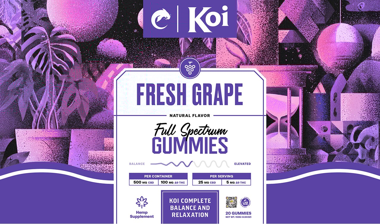 packaging design for Fresh Grape Full Spectrum gummies 