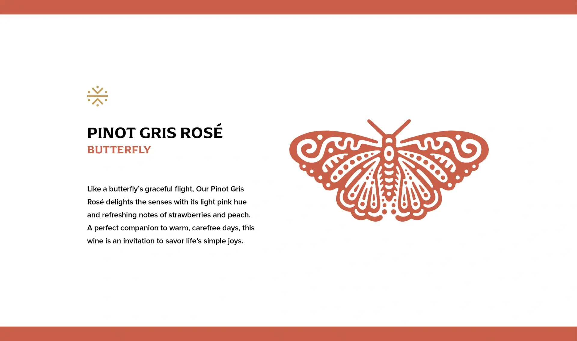 Pamec Pinot Gres Rosé wine tasting notes design