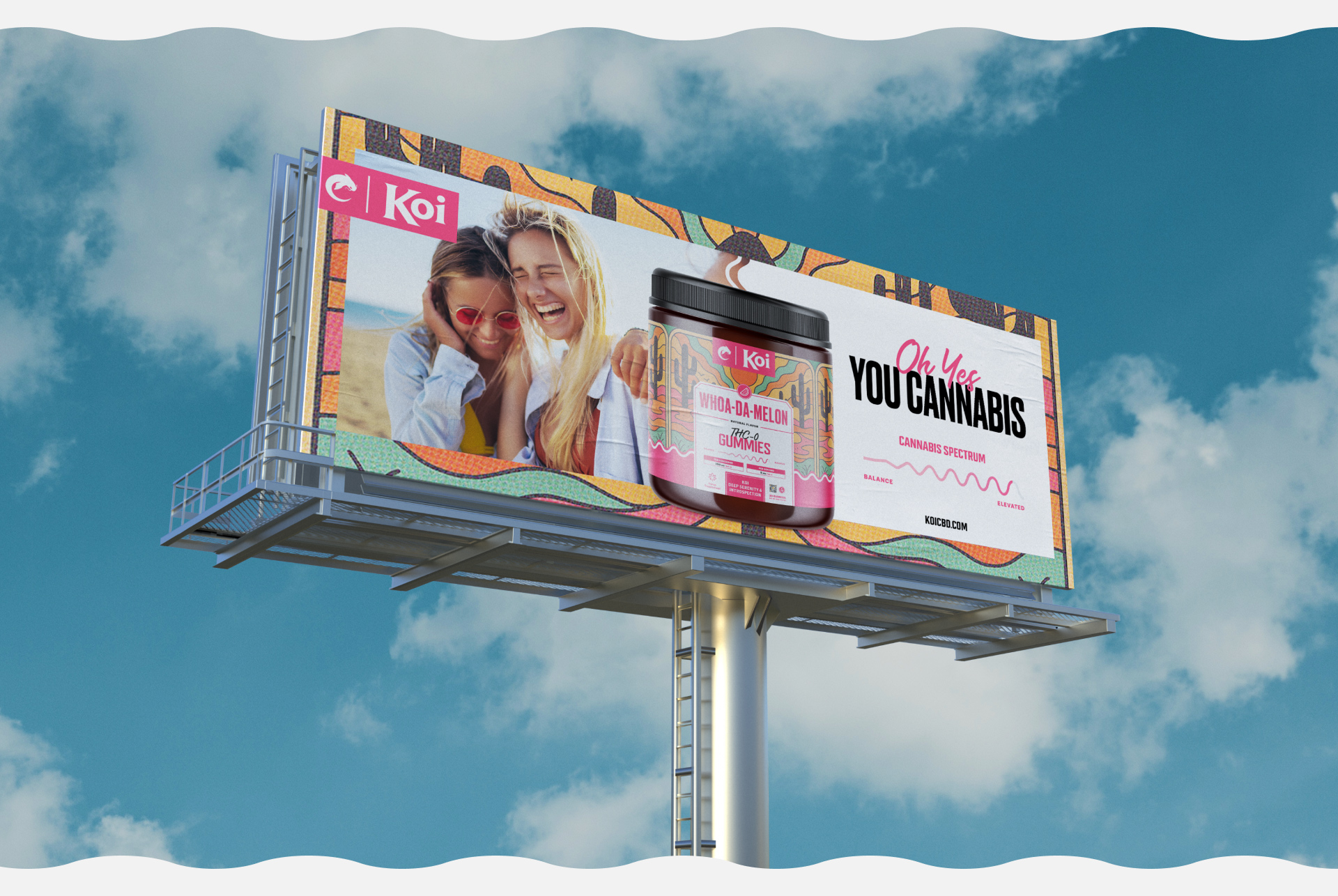 outdoor advertising design for koi THC-O gummies